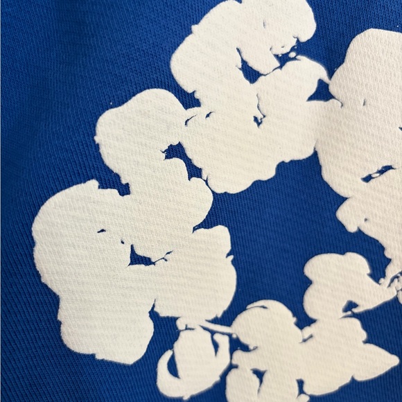 Denim Tears The Cotton Wreath Shorts Royal Blue Authentic - Picture 4 of 4